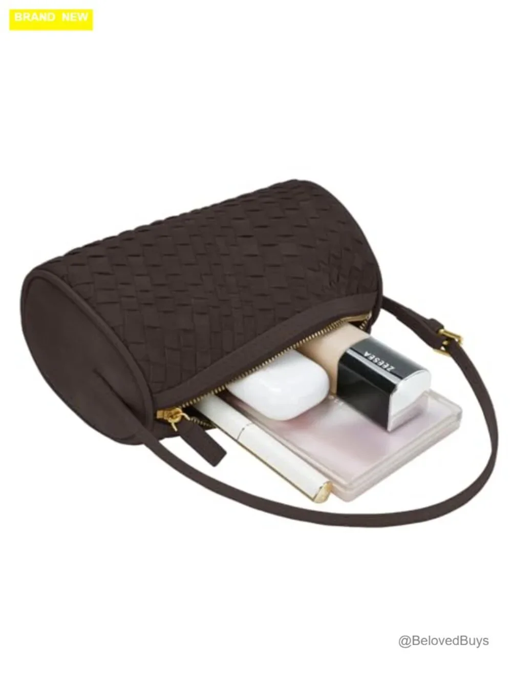 Leather Woven Tote Bag with Adjustable Straps Small Clutch Purse